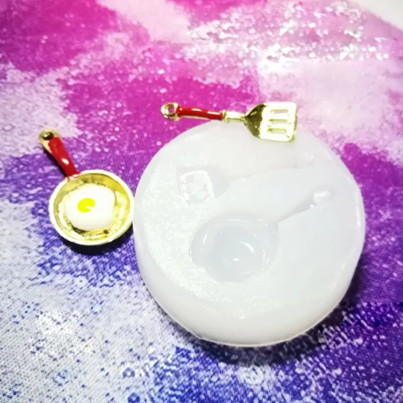 

Mini Pan Pot Spatula Pendant UV Resin Casting Mold Silicone Mold Handmade Craft DIY Earrings Jewelry Making