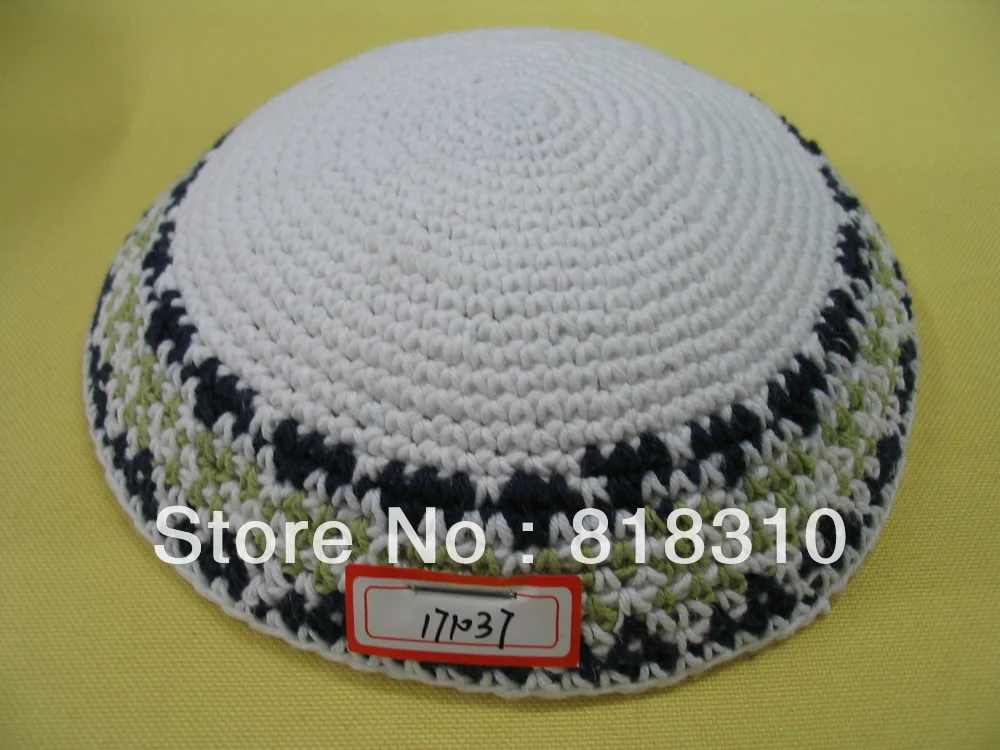 16-17 см Высокое качество ручной работы вязаный YARMULKE KIPPAH