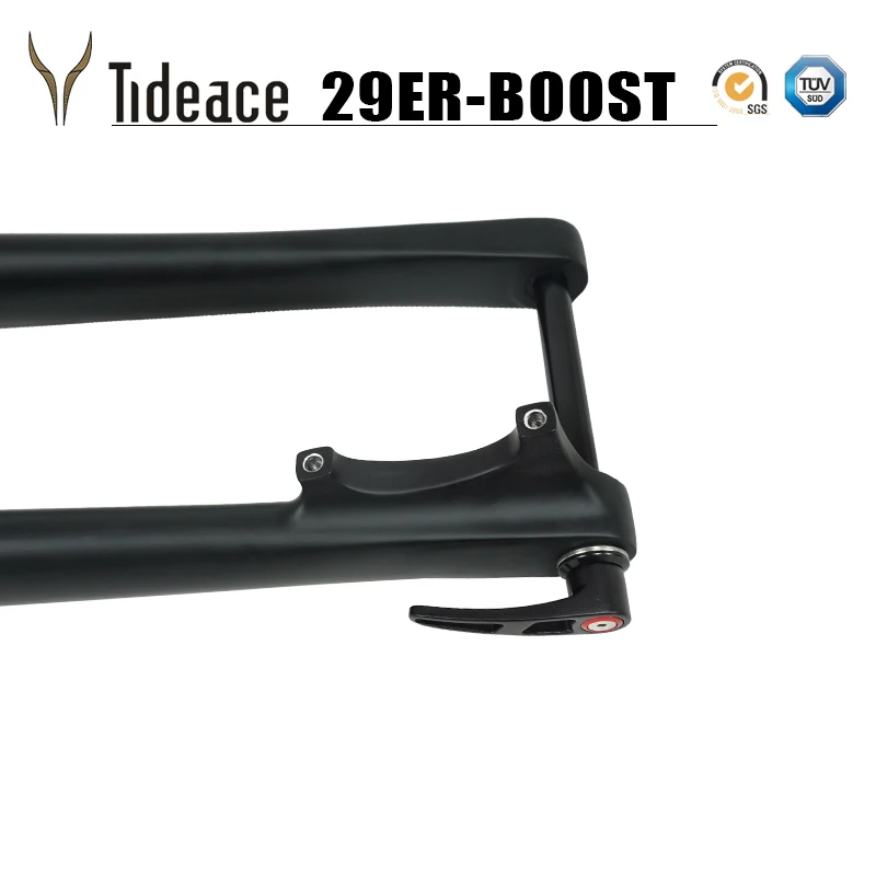 Tideace 110*15 мм MTB вилка 1-1/2 вилка для горного велосипеда 29er MTB boost Дисковая тормозная вилка углеродная Велосипедная вилка коническая диск 160 мм