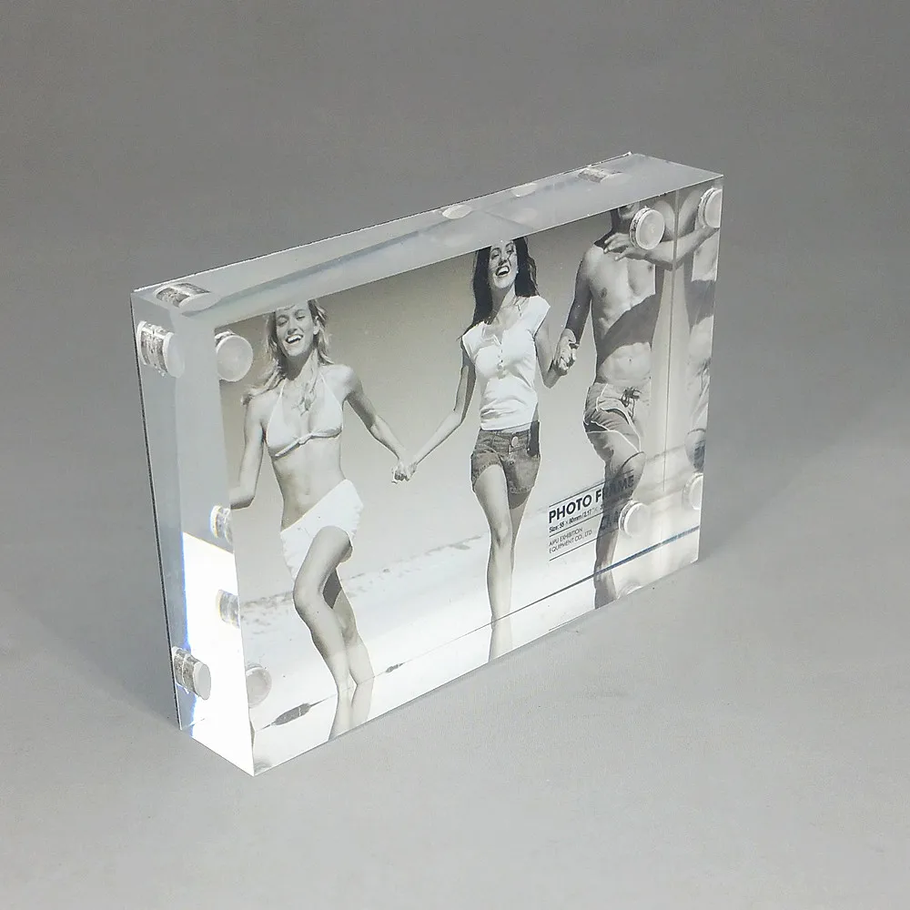 3'5'6'7' Transparent Acrylic Plastic Crystal Photo Picture Frame