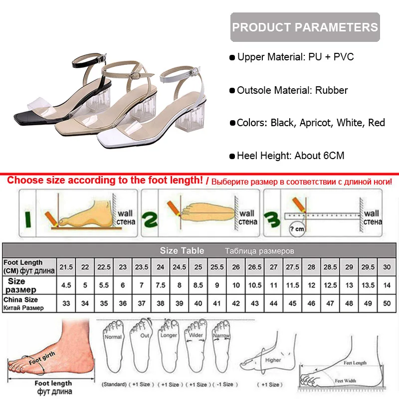 Phoentin/Прозрачная женская обувь на прозрачном каблуке из пвх; сезон лето; ; женские босоножки с ремешком на щиколотке и пряжкой; Цвет Черный; обувь; большие размеры; FT686