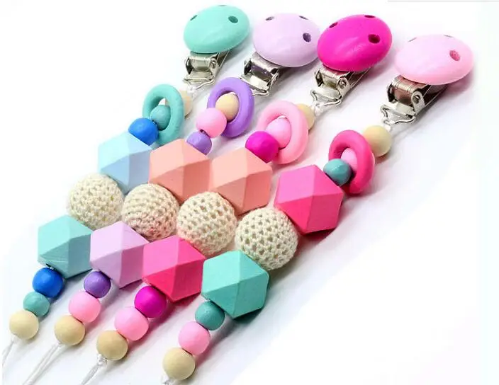 1 piece Baby Pacifier Clip Chain Unsex Wooden Pacifier Chain Newborn Dummy Teether Holder Baby Nipple Feeding 1 piece Baby Pacifier Clip Chain Unsex Wooden Pacifier Chain Newborn Dummy Teether Holder Baby Nipple Feeding