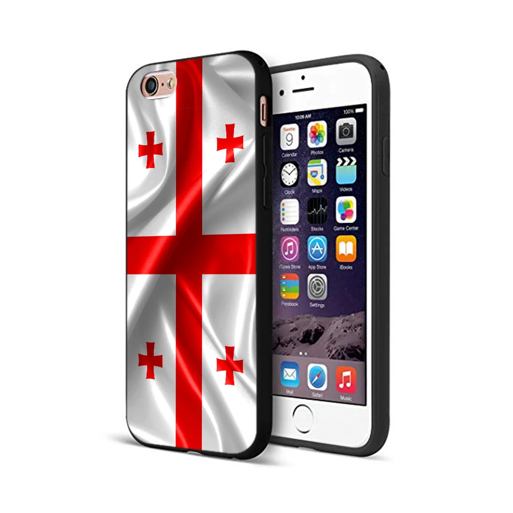 Черный чехол из ТПУ для iphone 5 5s se 6 6s 7 8 plus x 10 силиконовый XR XS 11 pro MAX с флагом грузинги