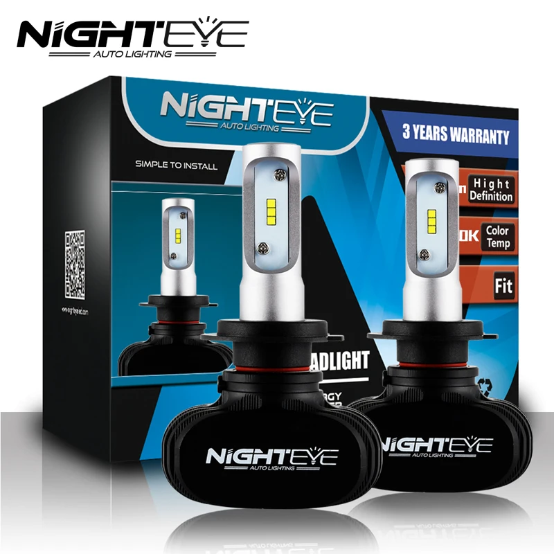 

NIGHTEYE Car LED Headlight Bulbs Conversion Kit H4 Hi/Low H1 H7 H11/H8 9005/HB3 9006/HB4 50W 8000LM 6500K Automobile Led Liight