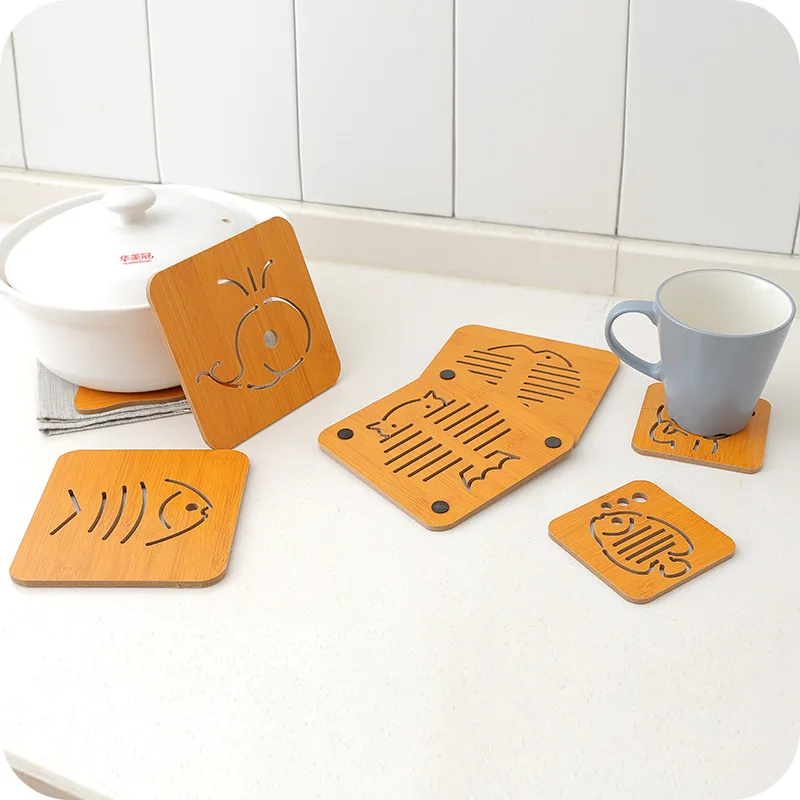 New Japan Style Wooden Bamboo Non-slip Heat Insulation Table Pot Mat Kitchen Decoration Pad Placement Holder F2409 | Дом и сад