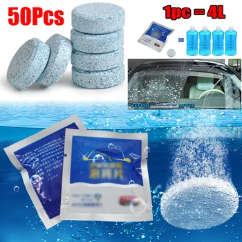 

Hot Selling 50pcs Auto Car Windshield Glass Wash Cleaning Concentrated Effervescent Tablet In 18*5mm