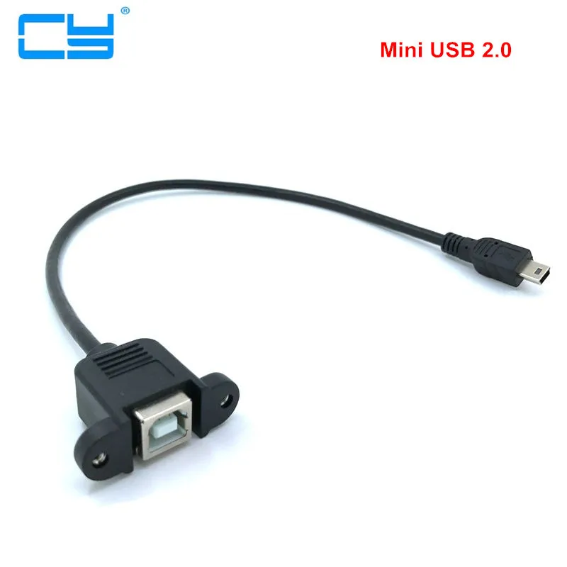 

5 шт. 30 см 50 см Mini 5pin Mini USB 2,0 штекер к USB 2,0 Тип B гнездовой разъем кабеля Панельное крепление отверстие