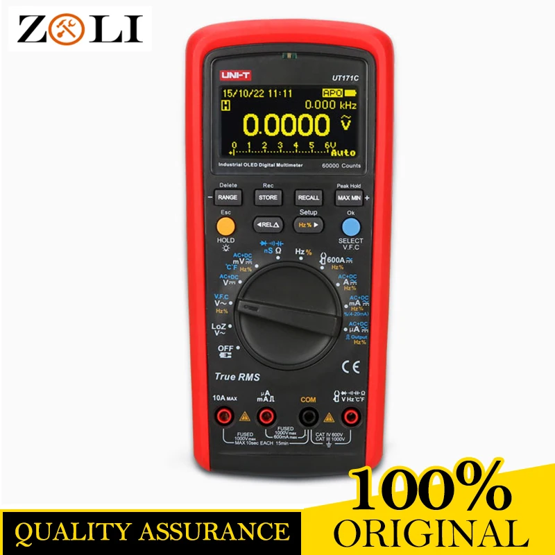 

DHL Free UNI-T UT171C Industrial True RMS Digital Multimeters Admittance UT171C Standard Measure Square Wave Li-Battery