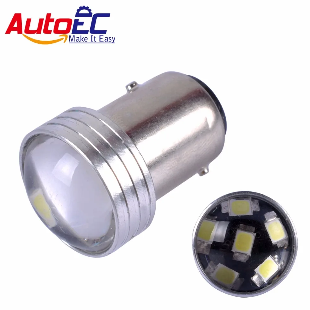 AutoEC 4X 1156 1157 6smd led 2835 BA15S P21W BAY15D P21/5W с объективом автомобильный сигнал поворота