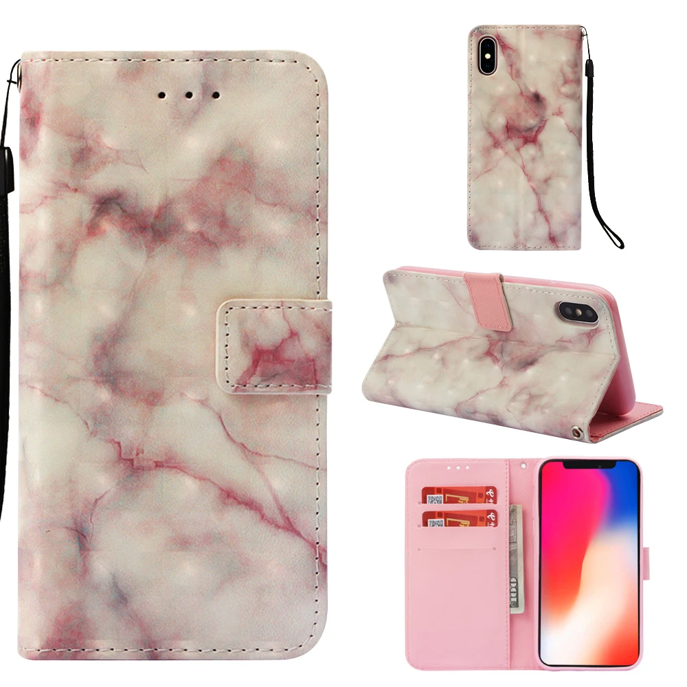 

hot Flip Cases For iphone X 6 7 8plus Case Wallet Stand Luxury Marble PU Leather Phone Case For iphone Xs max XR Cover capa