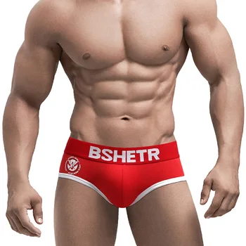 

BSHETR Brand Men's Briefs Men Underwear Cotton Soft Male Panties Slip Cueca 4 Color New Design Gay Underpants Fashion Pants