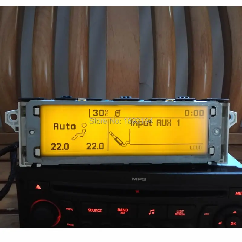Экран(желтый) Поддержка USB двойной зоны air Bluetooth дисплей желтый монитор 12pin для peugeot 307 407 408 citroen C4 C5