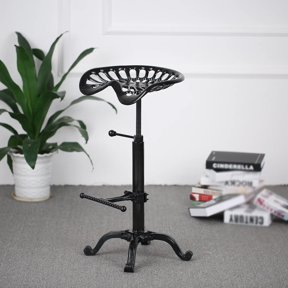 Chair Industrial Furniture Style Cast Iron Tractor Seat Bar Stool Adjustable Height Swivel Metal Barstool Chair US Stock Chair Industrial Furniture Style Cast Iron Tractor Seat Bar Stool Adjustable Height Swivel Metal Barstool Chair US Stock