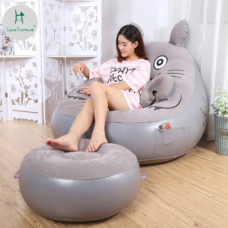 Us 29 9 Louis Fashion Beds Lazy Person Single Person Inflatable Bedroom Cute Chair Lunch Break Fashion Air Cushion Sofa Chair In Beds From Furniture