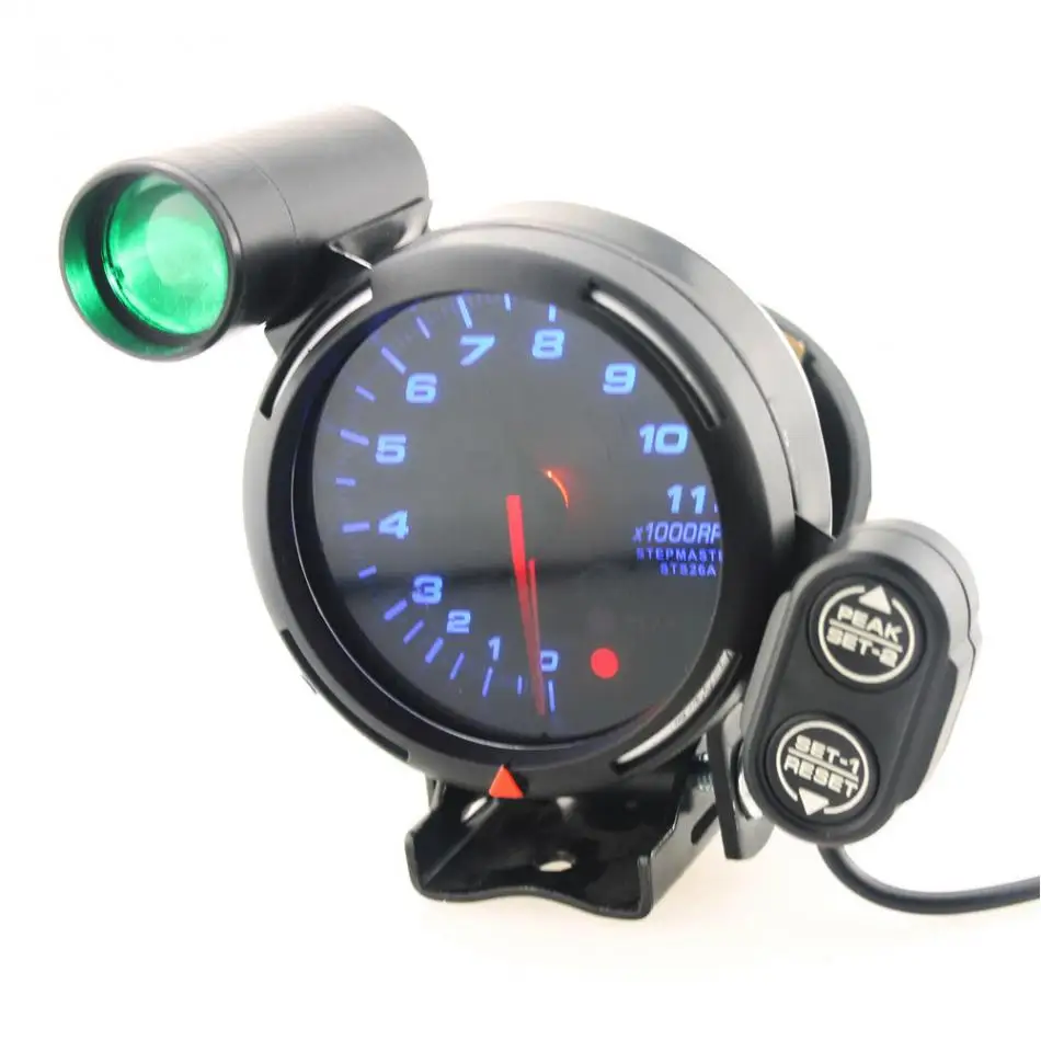 3.75 Inch 12V Car Tachometer Gauge Kit 11000 RPM Blue LED with Shift