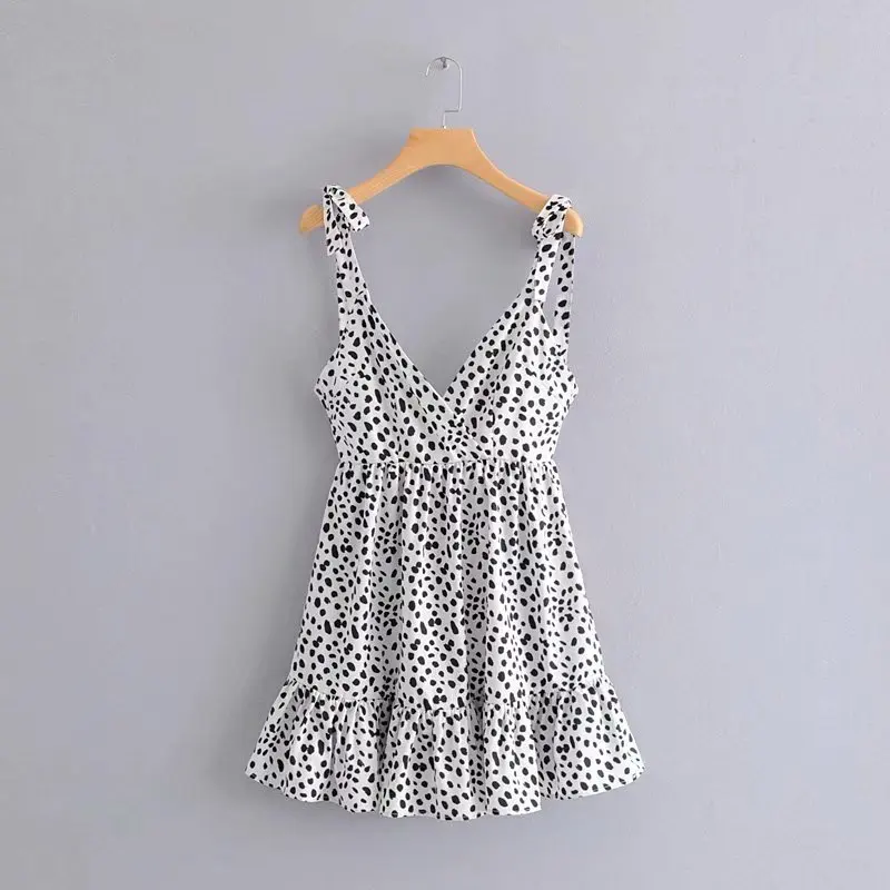 

Cotton Vestido Dress Sy48-197 European And American Fashion Wind Printed Suspended Dresses