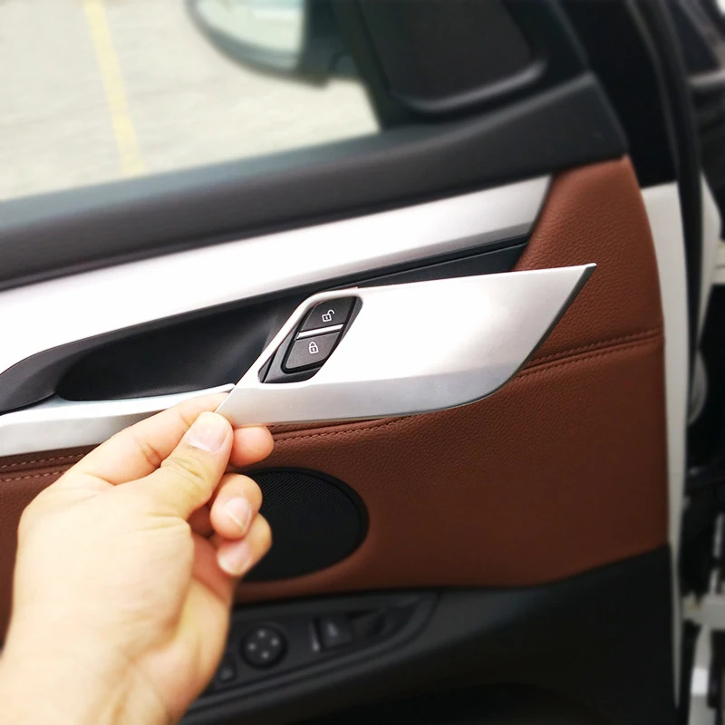 8pcs Carbon Fiber Car Side Door Handle Cover Trim Strip For BMW X5 X6 F15 F16