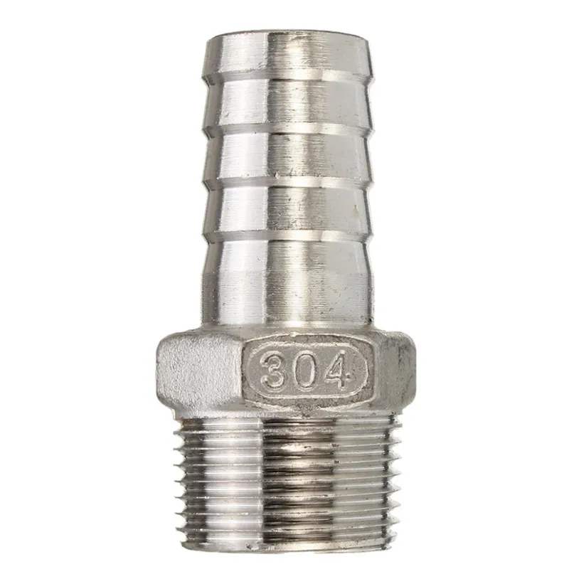 

3/4'' Male Thread Pipe Household Tools Connector x Barb Hose Tail Connector Stainless Steel NPT Connectors