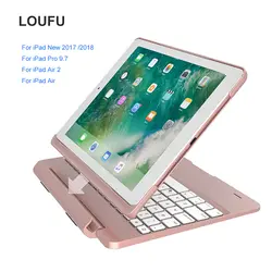 Loufu универсальный чехол для iPad 9,7 корпус клавиатуры 2017 2018 Новый чехол для iPad профессиональная клавиатура с подсветкой для iPad Air 2 планшеты