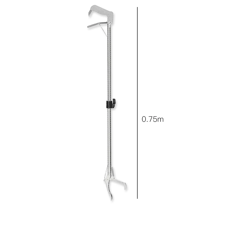 Inoxidável Cobra Alicate Dobrável Tong Vara Grabber Catcher Caça Ferramenta Aço 9 Aço inoxidável cobra alicate dobrável tong vara
