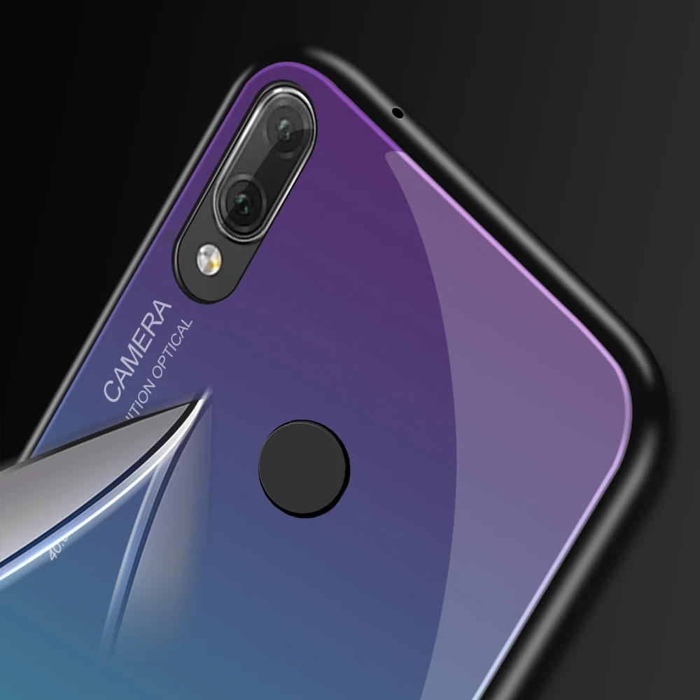 Чехол для Huawei Honor 7A Pro противоударный мягкий чехол из ТПУ с градиентным закаленным