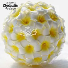 Kyunovia сверкающих страз атласной лентой искусственный цветок на голову Букеты свадебные букеты Свадебные украшения D68