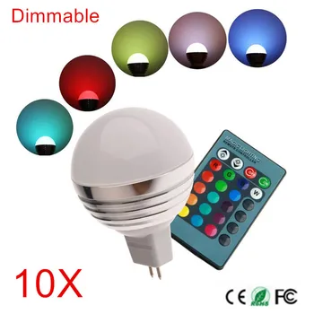 買取 3ワットrgb Led電球dc12v Mr16 16色変更リモート制御led Dimmalbe電球ライト用ホームパーティーの装飾10ピース/ロット、フリー船