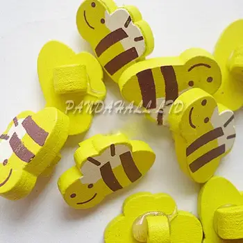 

Painted Buttons in Bee Shape, Wooden Buttons, Yellow, 20x13mm, about 100pcs/bag