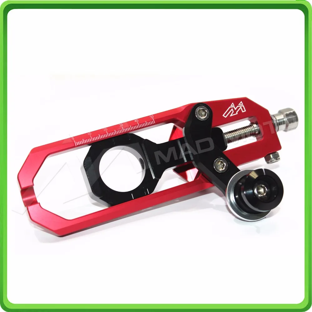 Aluminum motorcycle Chain Tensioner Adjuster with spool fit for YAMAHA R1 YZF R1 2015 2016 2017 YZF-R1 15 16 17 Red & Black (8)