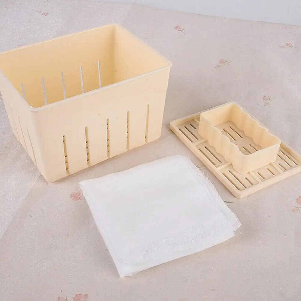 New DIY Plastic Homemade Tofu Maker Press Mold Kit Tofu Making Machine Set Soy Pressing Mould with Cheese Cloth Cuisine