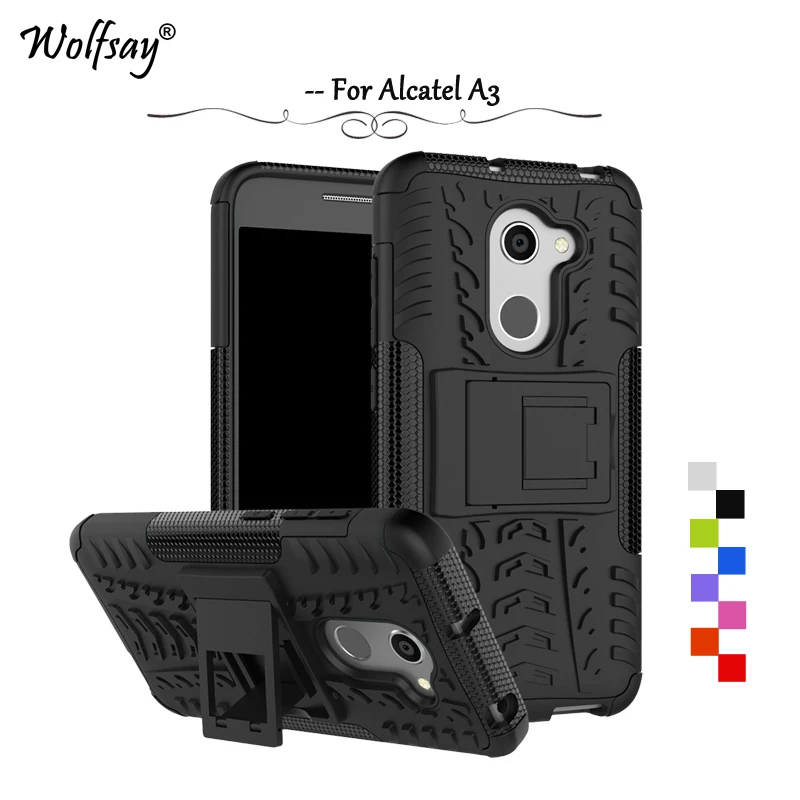 

Wolfsay Cover For Alcatel A3 Case Tough Impact Phone Case Heavy Duty Armor Rubber Fundas For Case Alcatel A3 A 3 5046Y 5046D
