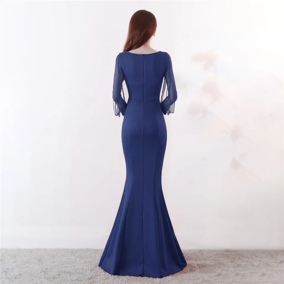 It's Yiiya Muslim Evening dress Long sleeve Zipper back O-neck Empire Party Gowns Elegant Floor-length Beading Prom dresses C100 It's Yiiya Muslim Evening dress Long sleeve Zipper back O-neck Empire Party Gowns Elegant Floor-length Beading Prom dresses C100