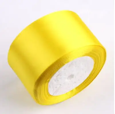 Высокое качество "(50 мм) односторонняя атласная лента 5yds для тонкая лента для украшения - Цвет: yellow