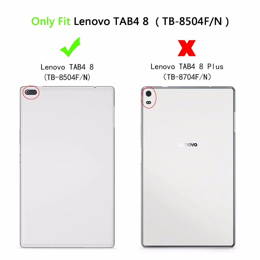 Чехол для lenovo Tab 4 8 0 TB 8504F тонкий флип чехол дюймов планшет 3 раза подставка кожаный
