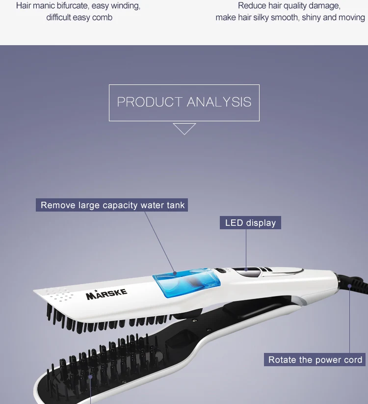 Marske Профессиональный паровой выпрямитель, расческа, прямые волосы, керамический Утюг для волос, электрическая расческа для выпрямления волос, Паровая расческа