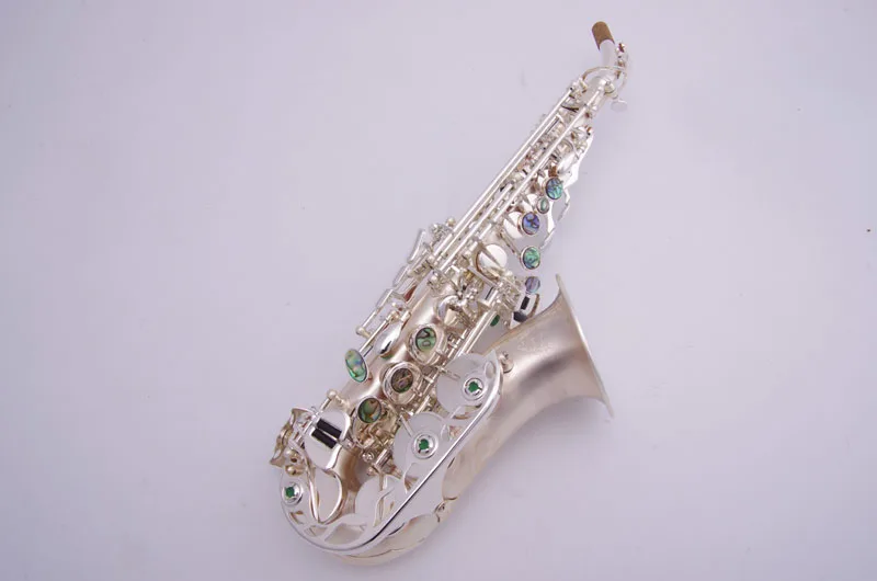 

Cadeson S-209BSS B Flat Silver Plated Soprano Saxophone Brand Instrument Small Curved Neck Abalone Shell Decorative Buttons Sax