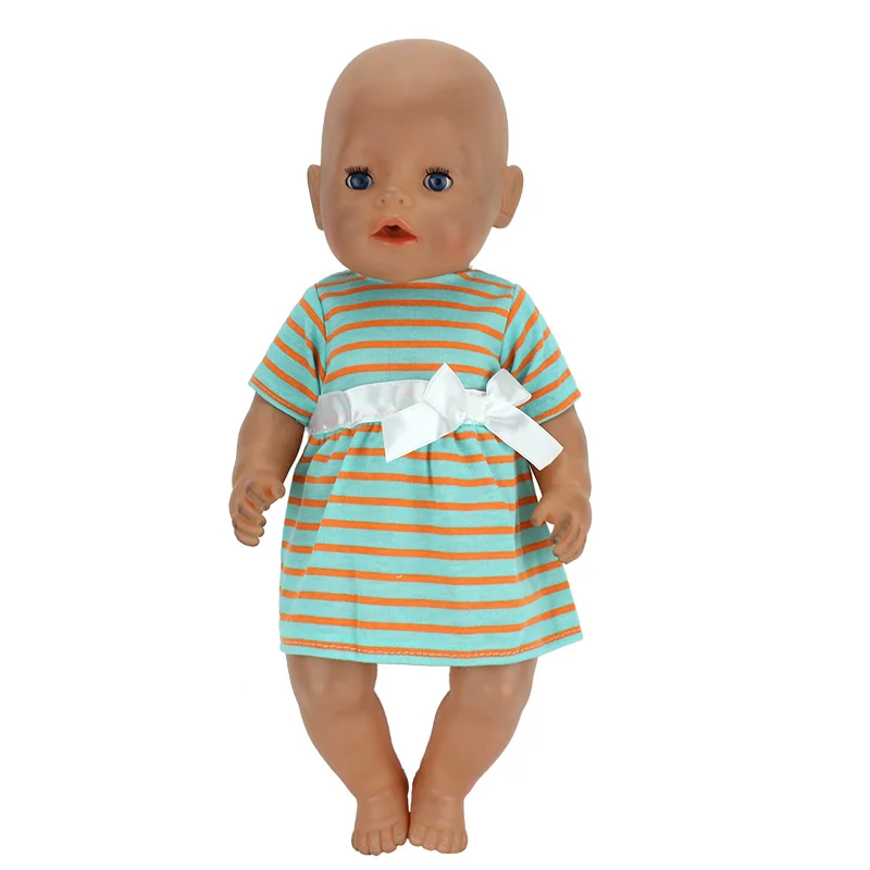 Модное платье подходит для 43 см Zapf Baby Reborn Doll 17 дюймов кукольная одежда - Цвет: a7