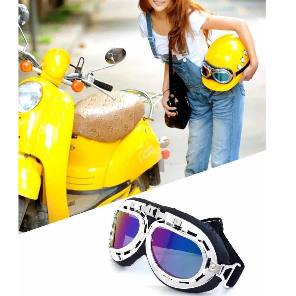 Motor Glasses Pilot Style Protective Motorcycle Bike Motor Biker Motocross ATV Scooter Cruisers Chopper Helmet Sun UV Goggles A3