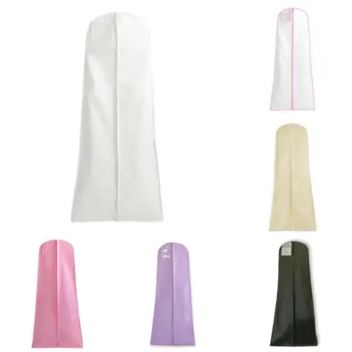 

HOT Dustproof Breathable White Wedding Evening Dress Cover Bridal Gown Storage Zip Cover Protector Bag Hanging Holder NEW