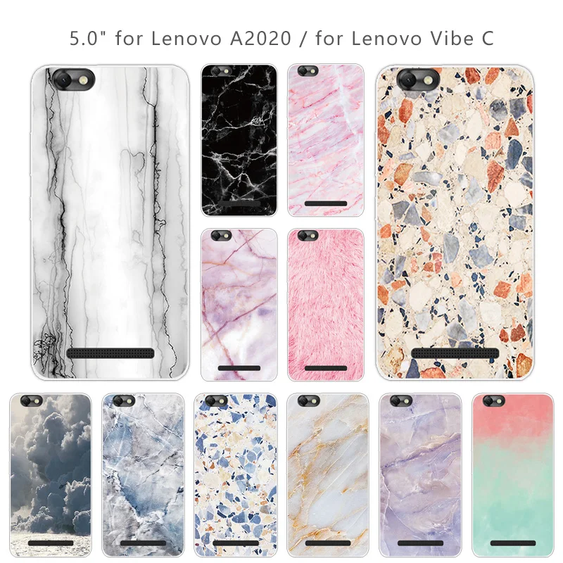 Для Lenovo A2020 чехол Роскошный ТПУ гель для Vibe C A2020a40 каменный мягкий силиконовый