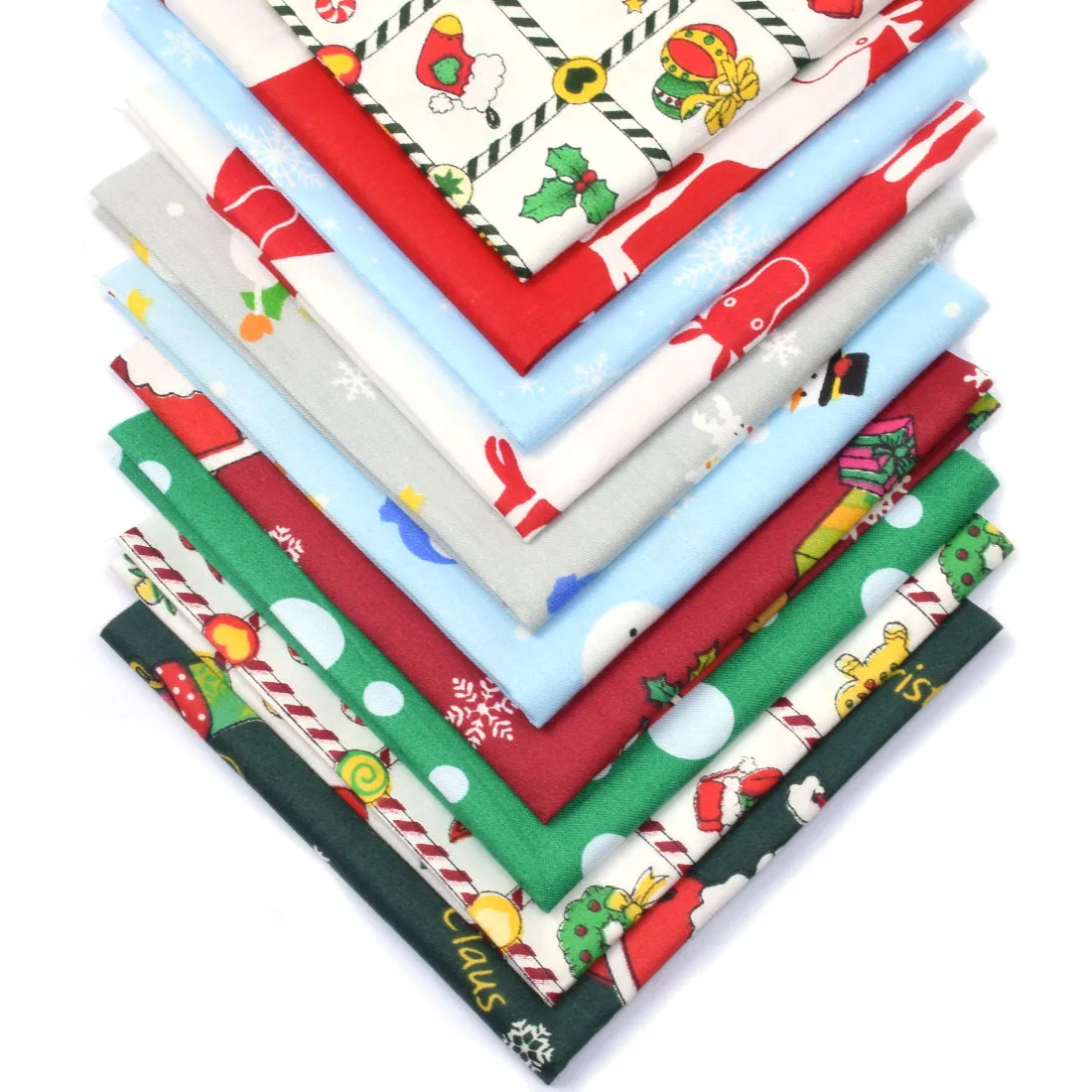10 шт. Рождественская хлопковая печатная ткань пачка 25 см x 25 см Ткань пэчворк для рукоделия ручной работы материал