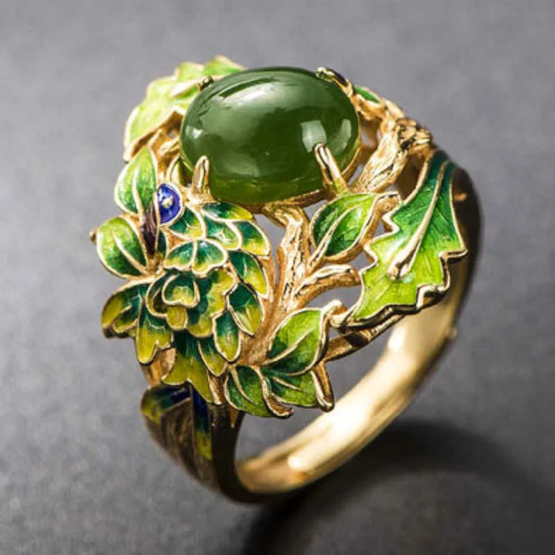 

2018 New Vintage Flower Ring Ethnic Rings for Women Opening Adjustable Ring S925 Jewellery Ladies Rings Ringen Voor Vrouwen