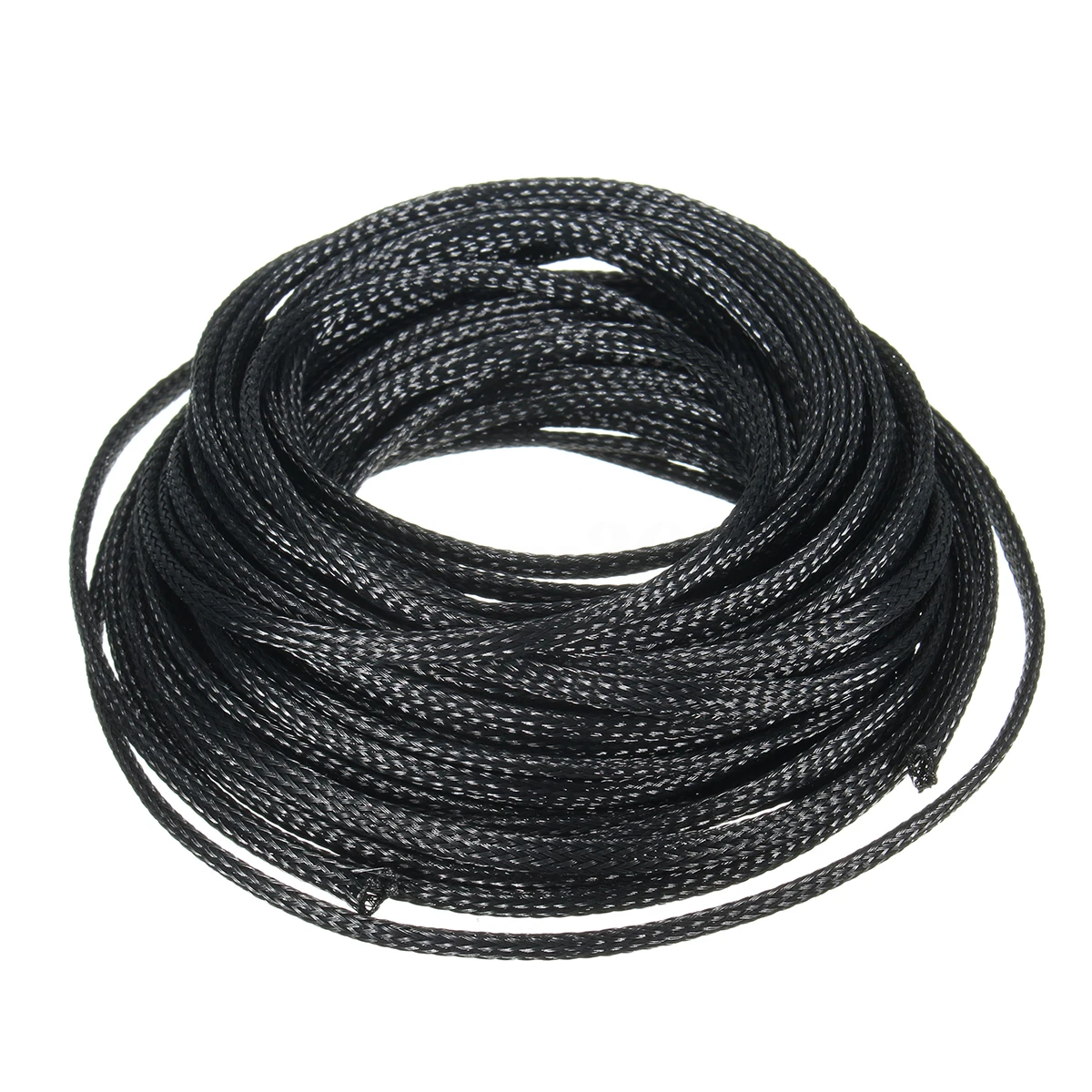 qty 5 ft 2mm round PET sleeving black for computer or audio cables 
