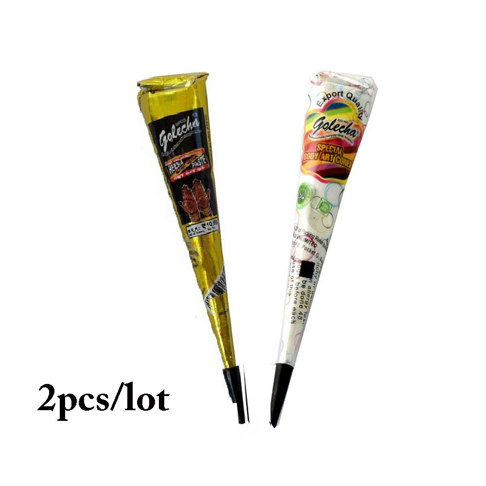 2pcs/lot Body Art Paint Natural Indian Tattoo Henna Paste for Body