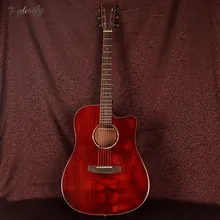 Высококачественная ручная роспись винтажная электроакустическая гитара с эквалайзером и функцией тюнера, верх из твердой древесины ели