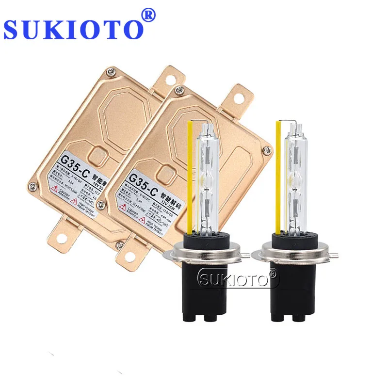 SUKIOTO 35W 5500K Fast Bright Canbus HID Kit Xenon H1 H7 H11 HB3 HB4 9012 D2H HID Bulbs Car Styling 35W Xenon Canbus Ballast Kit (8)
