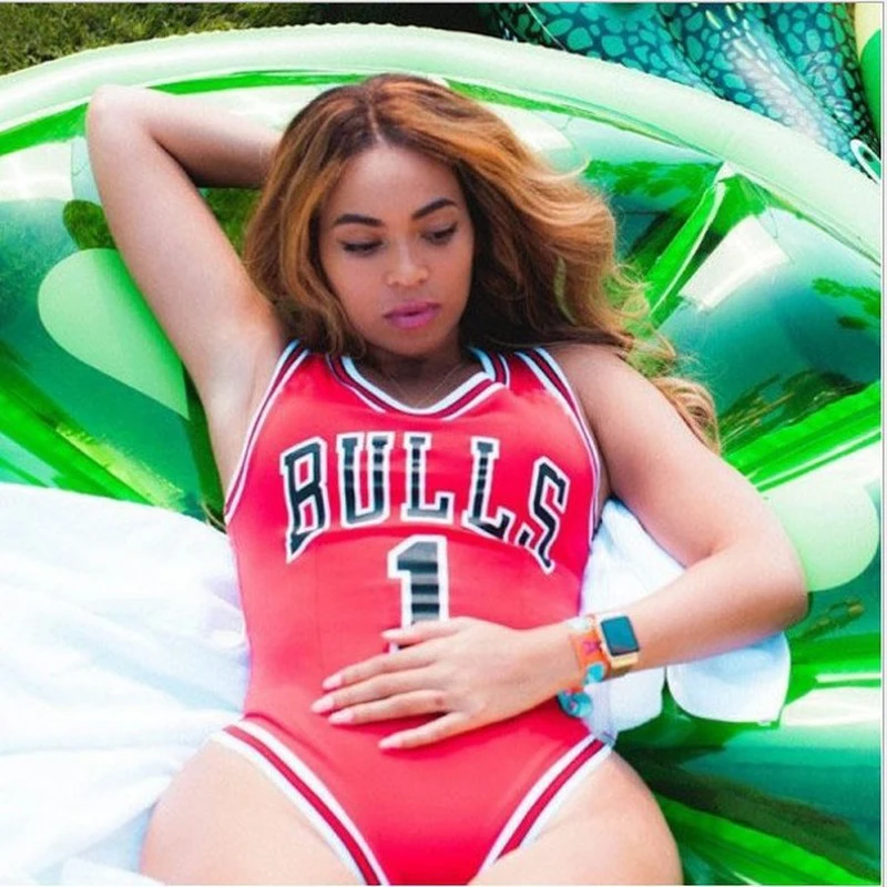 Бикини Beyonce BULLS, купальник с буквенным принтом для женщин, красный deeo-v, Одноцветный купальник, сексуальный купальник, пляжная одежда, бикини для женщин