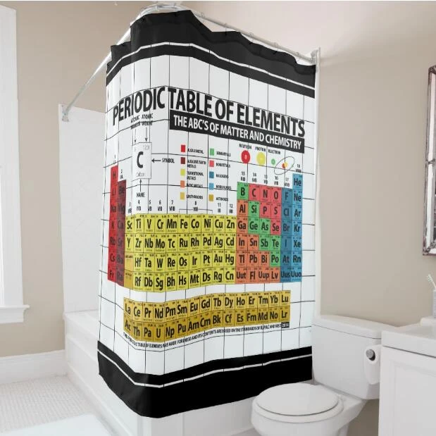 Periodic Table Bathroom Curtain  Fabric Shower Curtain Bathroom - Hot Sale  Shower - Aliexpress