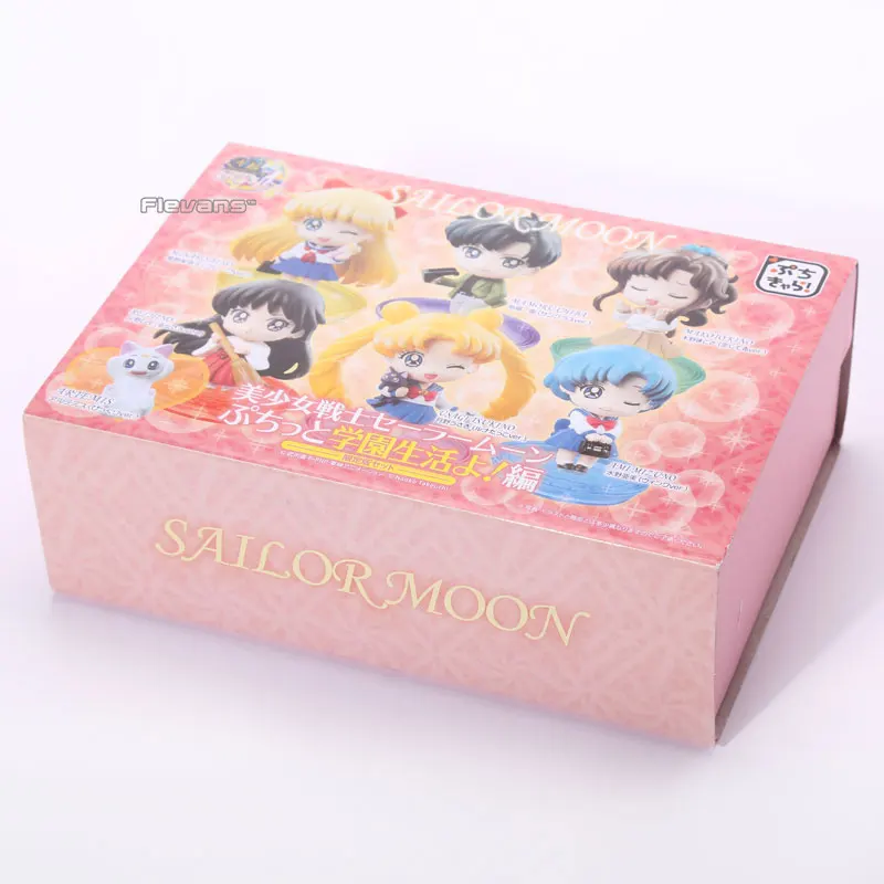 

Anime Petit Chara Sailor Moon School Life Boxed PVC Action Figures Collection Model Toys 6pcs/set SAFG027