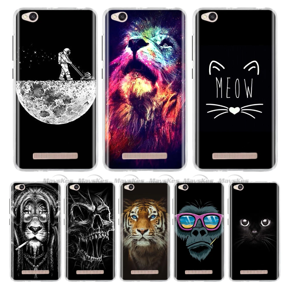 

For Xiomi Redmi 4A Cases Silicone for Xiaomi Redmi 6A Cute Animal Cat Back Cover Soft TPU Transparent Shell for Redmi 5A Coque